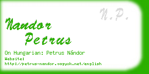 nandor petrus business card