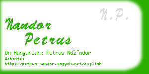 nandor petrus business card